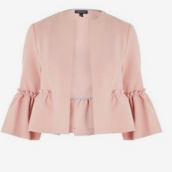 Pink rufffle sleeve jacket - Picture 1 of 5